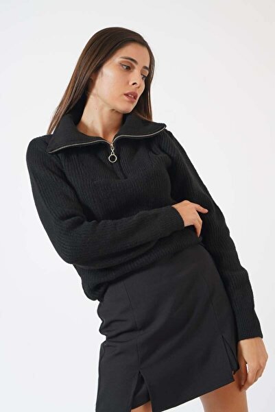 Pafi Moda Hanorac laire negru de înaltă calitate cu fermoar