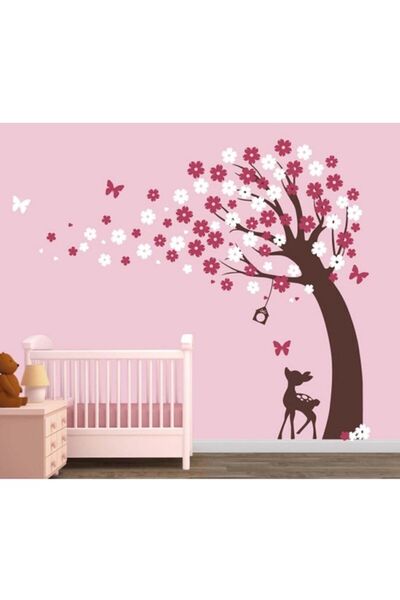 KT Decor Jesenje drvo i slatka gazele - dekoracija zidova za dečiju sobu