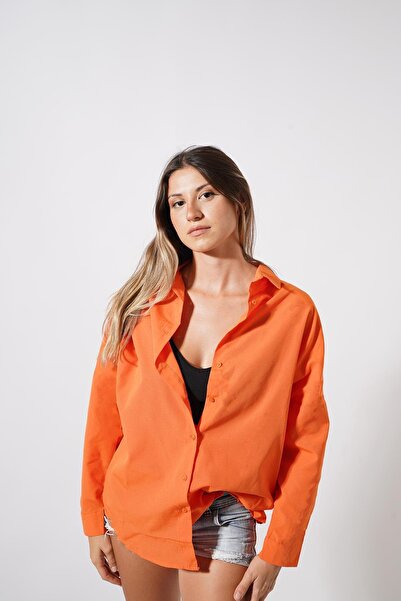 Pafi Moda Cămașă de damă oversize de înaltă calitate Besra portocalie