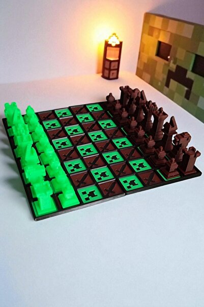 Vaiflagy Store Minepixel Mini Satranç (Chess) Seti Kutulu Oyun Hediyelik, Dekor