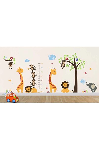 KT Decor Jungle Animals Mega Set Height Meter Development Chart Wall Sticker