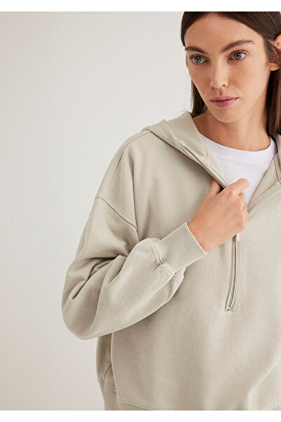 Mavi Γκρι φούτερ με ημιφερμουάρ 1S10327-70082