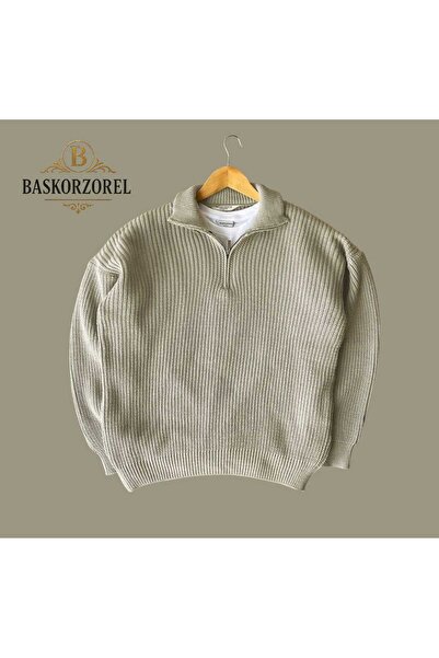 baskor zorel 3 Adet yarım fermuar selanik örme kışlık erkek triko kazak