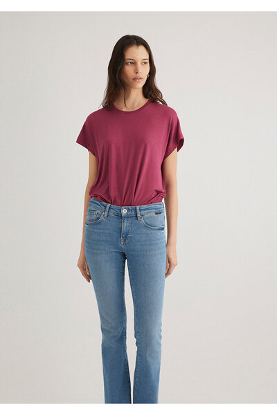 Mavi Off-Shoulder Pink Basic T-Shirt Regular Fit / Regular Fit 1611649 -70919