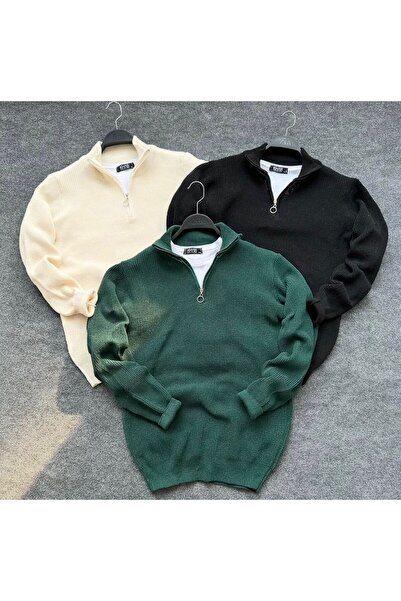 baskor zorel 3 Half Zipper Thessaloniki Knitted Men's Knitwear Sweater
