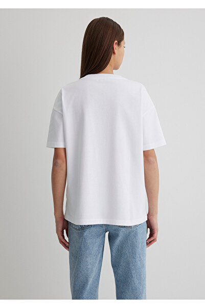 Mavi Crew Neck Basic Λευκό T-Shirt Loose Fit / Loose Relaxed Fit1612188-620