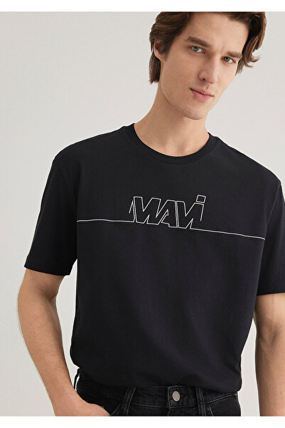 Mavi Λογότυπο Μαύρο T-Shirt Loose Fit 0610254-900
