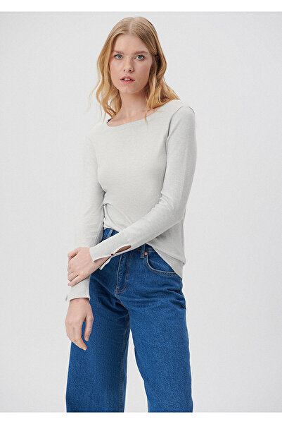 Mavi Bisiklet Yaka Gri Kazak Slim Fit / Dar Kesim 171365-80196