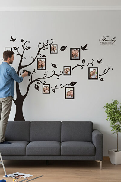 KT Decor Soy Ağacı Şekilli Fotoğraf Resim Çerçeveli Dev Ev Salon Dekorasyonu ...