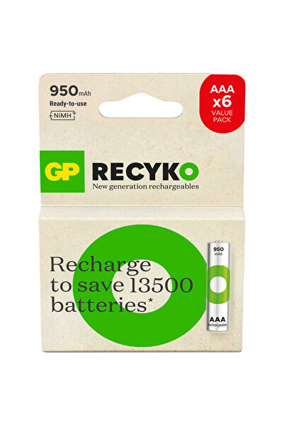 GP Batteries Gp Recyko 1000 Aaa Ni-mh Şarj Edilebilir Ince Kalem Pil 4 2'li A...
