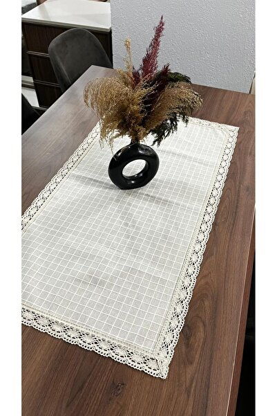 SEVCAN TEKSTİL Buldan İşi %100 Pamuklu Kopenaki Dantelli Monika Runner 50X150