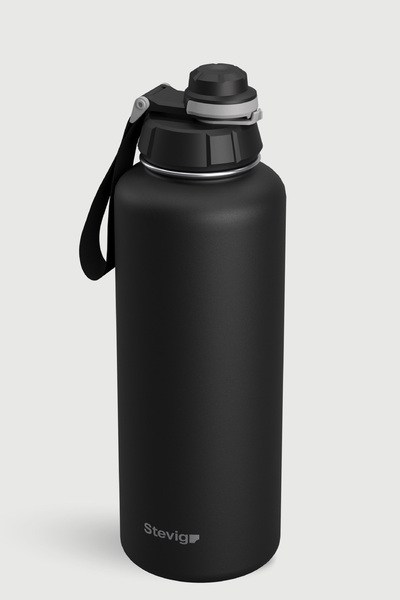 Stevig 1 Hand Leak-Proof Steel Thermos 1500 ml Black St-235