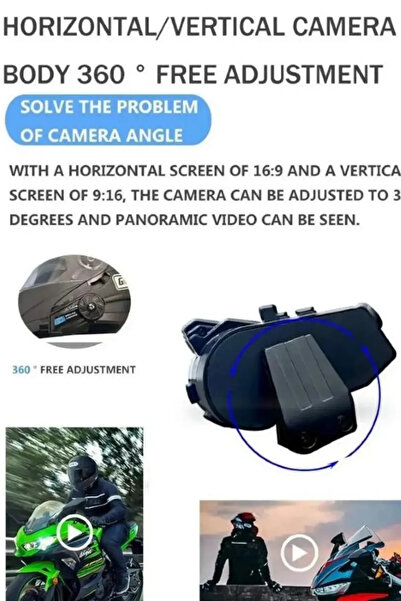 NS Store WiFi 1080P Kameralı Motosiklet Bluetooth Kask Kulaklık – 3000 mAh | BT 5.4 | Su Geçirmez İntercom