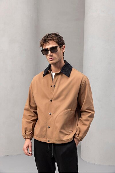 Valiberta Lauri Workwear Style Тежка кадифена яка Комфортна мъжка яке - Кафяво