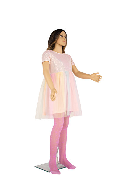 PETRA-ELISA Παιδικό Καλσόν Λύκρα 20 DEN με Σχέδιο Evelina, Φούξια, 3-6 ani