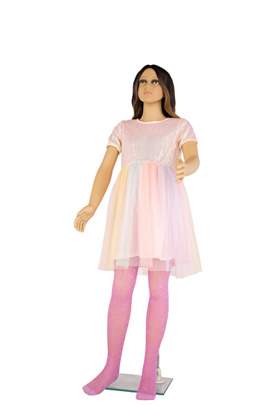 PETRA-ELISA Παιδικό Καλσόν Λύκρα 20 DEN με Σχέδιο Evelina, Φούξια, 3-6 ani