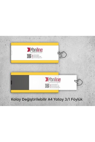 Yönline Okul Sınıf Kapı Isimliği Kapı Ve Duvar Tipi Kolay Değiştirilebilir A4 1/3 Föylük Siyah Tabanlı