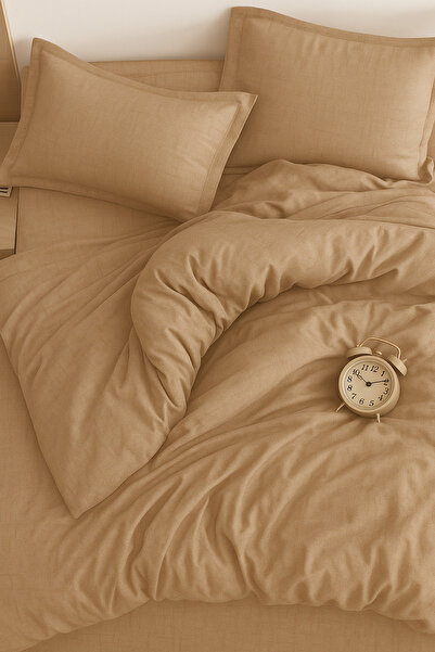 İQON Double Duvet Cover Set Caramel Beige