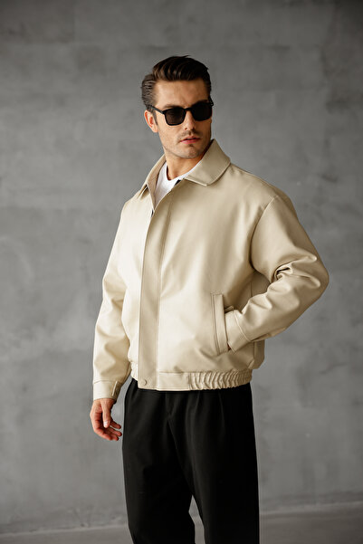 Mach Oversize Unisex Vintage İçi Kürklü Deri Ceket