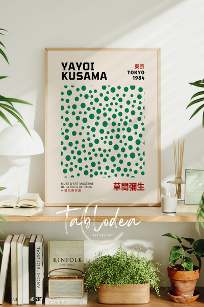 tablodea Pictură modernă cu poster înrămat de Yayoi Kusama, pictură decorativ...