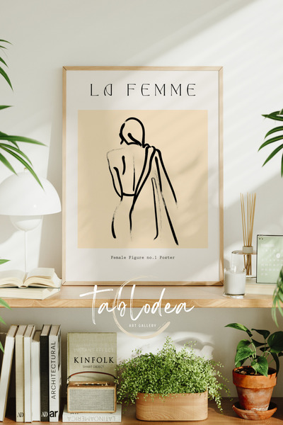tablodea Tablou cu poster înrămat minimalist La Femme, Tablou decorativ boem ...