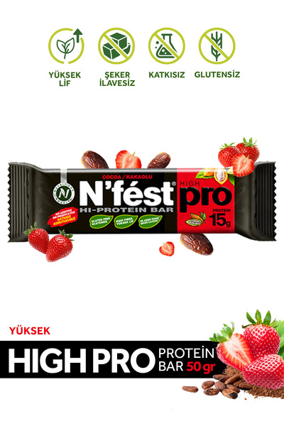 Nfest High Protein Bar with Cocoa 50g X 12 Pieces