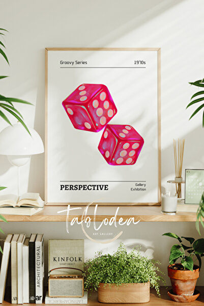 tablodea Pictură poster cu zaruri în stil retro, Pictură decorativă modernă c...