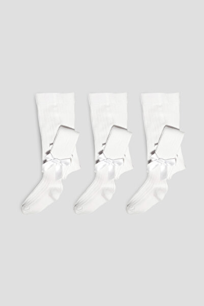 Defne Baby 3 Çift Kurdelalı Pamuklu Kız Çocuk Ve Bebek Külotlu Çorap