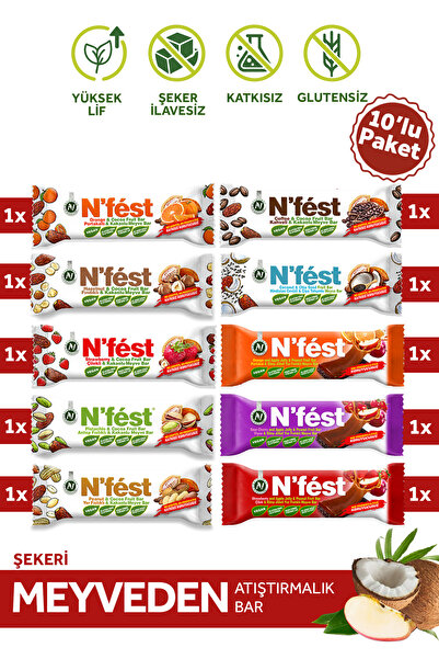 Nfest Meyve Bar Özel Seri Deneme Paketi 40g X 10 Adet