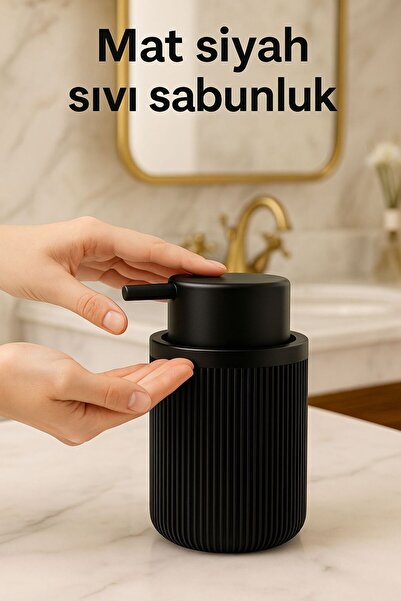 MadaMelya Modern sıvı sabunluk mat çizgili