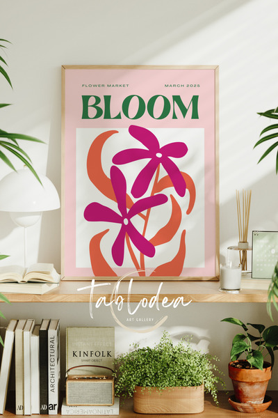 tablodea Tablou decorativ cu model floral Aura, în stil boem, pictură murală ...