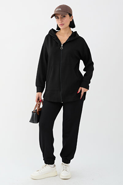 InStyle Чорний комплект з двома штанами на блискавці та гумкою