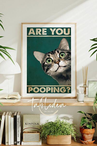 tablodea Tablou înrămat cu umor de pisică, pictură poster în stil vintage ret...