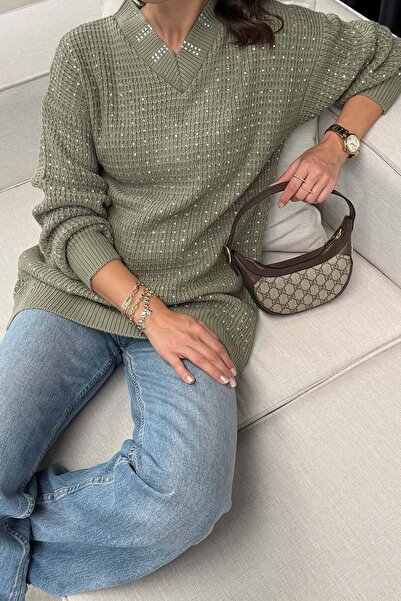 Melike Tatar Πλεκτό πουλόβερ με πέτρες 32-7002-1