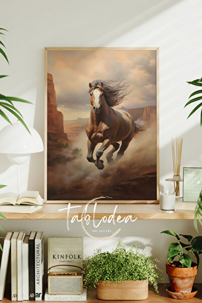 tablodea Pictură modernă cu cai înrămată, pictură decorativă boemă, rustică, ...