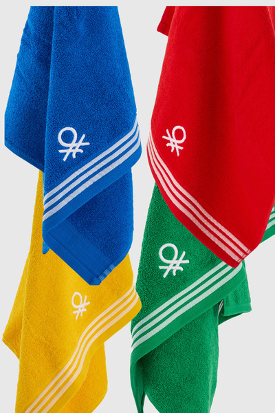 Benetton Home Bath Towel Hand Face Body Red Blue Yellow Green 100% Cotton 50X90 cm Be-0839