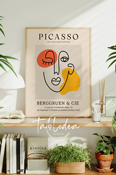 tablodea Pictură abstractă în stil Picasso, înrămată, în stil boem, pictură d...