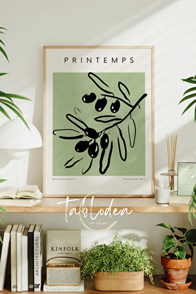 tablodea Бохемиска картина в рамка, минималистична картина с флорални мотиви,...