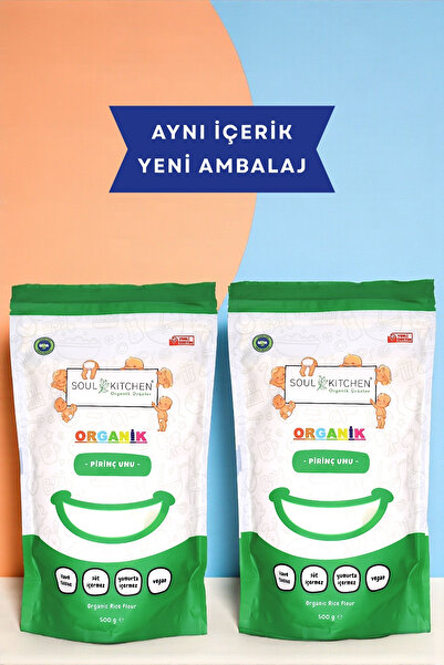 Soul Kitchen Organik Ürünler Organik Sertifikalı Pirinç Unu 500 g 2’li Avanta...