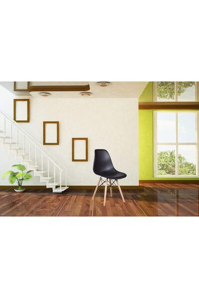 Crestj Plastic dining chair - office chair with wooden legs