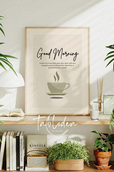 tablodea Kahve Köşesi Temalı Çerçeveli Poster Tablo, Coffee Modern Dekoratif ...