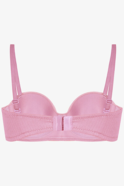 koza iç giyim Kadın Dolgusuz Pamuklu Fitilli Straplez Sütyen