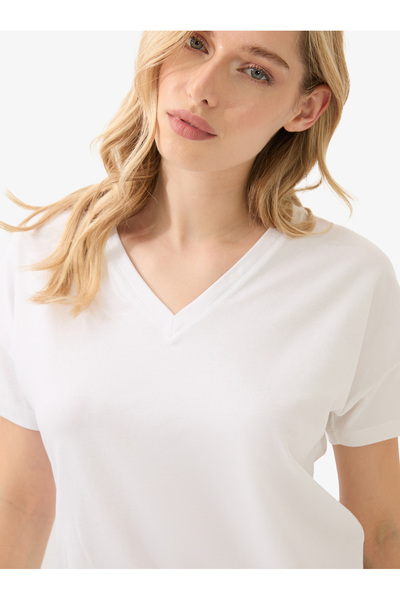 Blackspade Women's V-Neck T-Shirt 60584 - White
