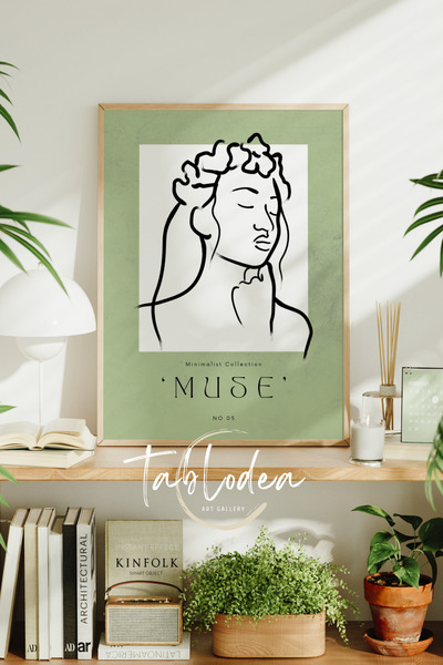 tablodea Tablou cu poster înrămat Minimalist Muse, Tablou decorativ modern cu...