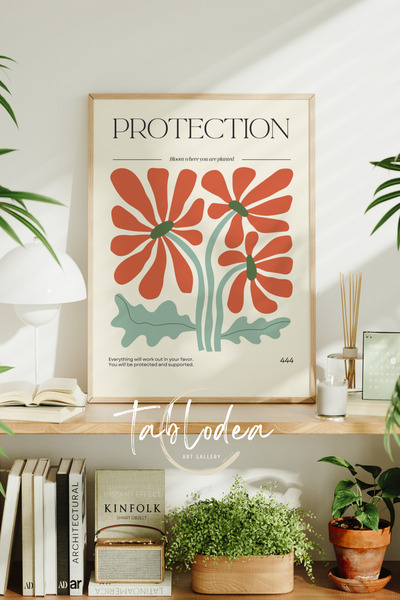 tablodea Aura 444 Πίνακας με θέμα την αλληλοφύλαξη με λουλουδάτο μοτίβο και π...