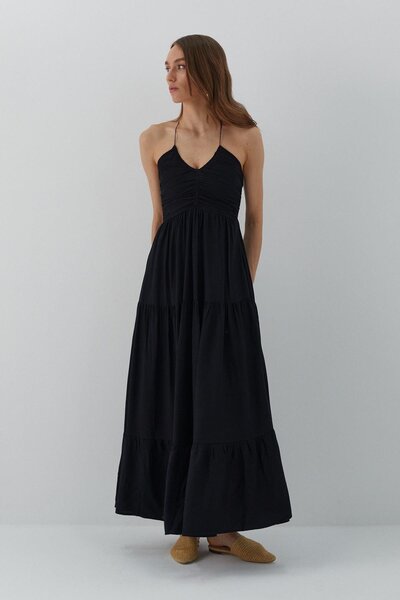 MARKALİSTE Φόρεμα με λουράκι με λεπτομέρεια μαύρο