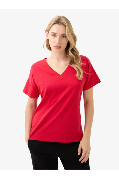 Blackspade Women's V-Neck T-Shirt 60584 - Red