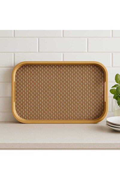 Dekorasyaa صينية بامبو مستطيلة 46x33x5 سم