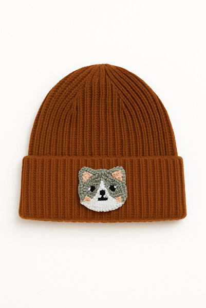 byebruketenci kahverengi kedi bere punch şapka yılbaşı hediye