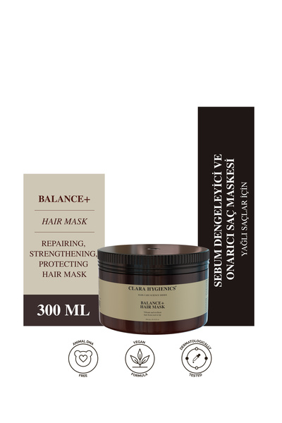 Clara Hygienics Balance+ Sebum Dengeleciyi Saç Maskesi 300ml - Onarıcı Nemlen...